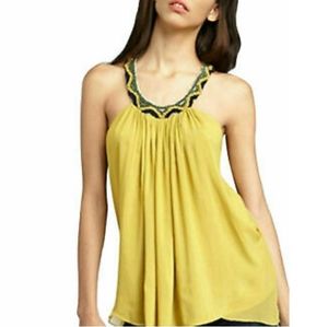SAIVANA ANTROPOLOGIE EMBROIDERED NECK TOP XS